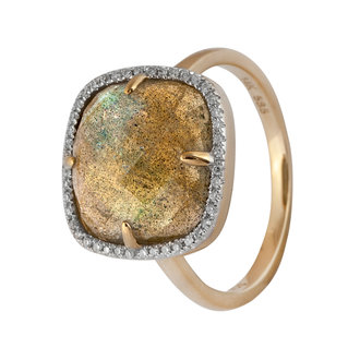 Labradorite & Diamond Ring