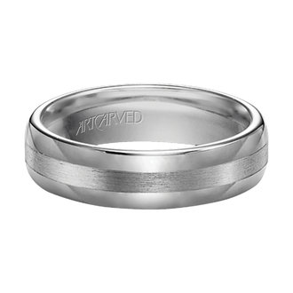 Tungsten 6mm Comfort Fit Band with Center Stripe