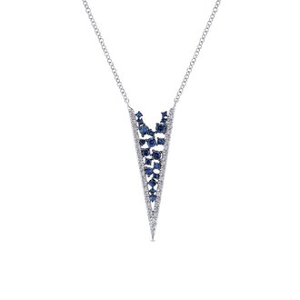 Diamond & Sapphire 'V' Necklace