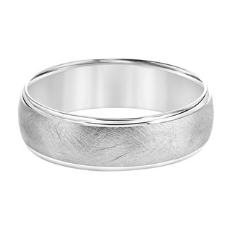 Brushed Wedding Band With Polished Edges