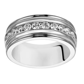 10-Stone Channel Set Wedding Band