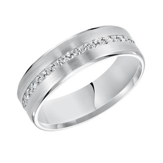 Rolled Edge Diamond Wedding Band