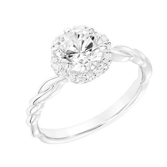 Twist Halo Engagement Ring