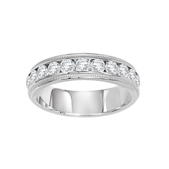 Channel Set Wedding Band