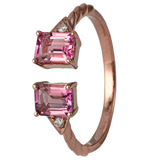 Pink Tourmaline & Diamond Ring