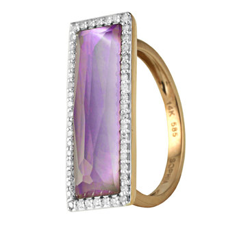 Amethyst & Diamond Ring