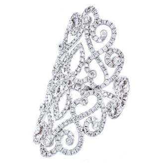 Vintage Style Patterned Diamond Ring