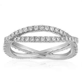 Crossover Pavé Wedding Band