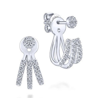 Tri-Strand Diamond Earrings