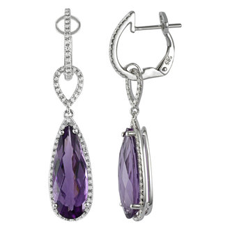 Amethyst & Diamond Earrings