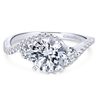 Bypass Diamond Engagement Ring