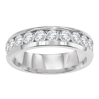 Channel Set Diamond Wedding Band