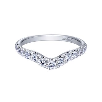 Curved Diamond Wedding Band