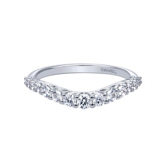 Curved Diamond Wedding Band