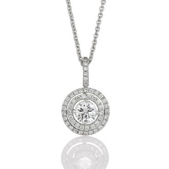 Double Halo Diamond Necklace