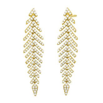 Gold Leaf Diamond Earrings