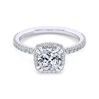 Cushion Halo Diamond Engagement Ring