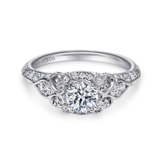 Vintage Inspired Halo Engagement Ring