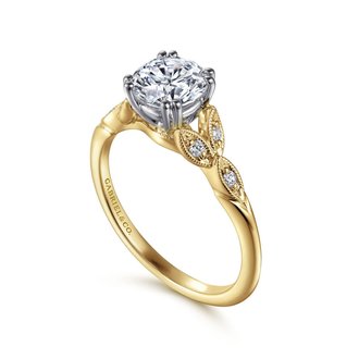 Two Tone Victorian Engagement Ring