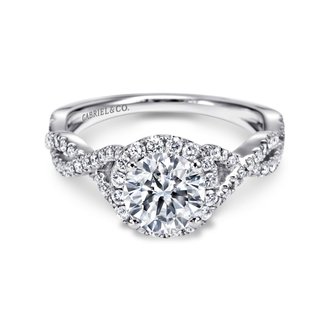 Halo Twist Engagement Ring