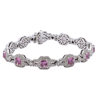 Pink Sapphire & Diamond Bracelet