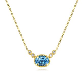 Swiss Blue Topaz & Diamond Necklace