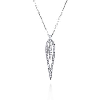 Open Teardrop Diamond Necklace