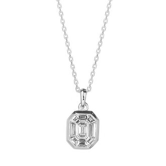 Cluster Diamond Pendant Necklace