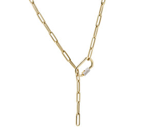 Diamond Carabiner Paperclip Chain Necklace – Landsberg Jewelers