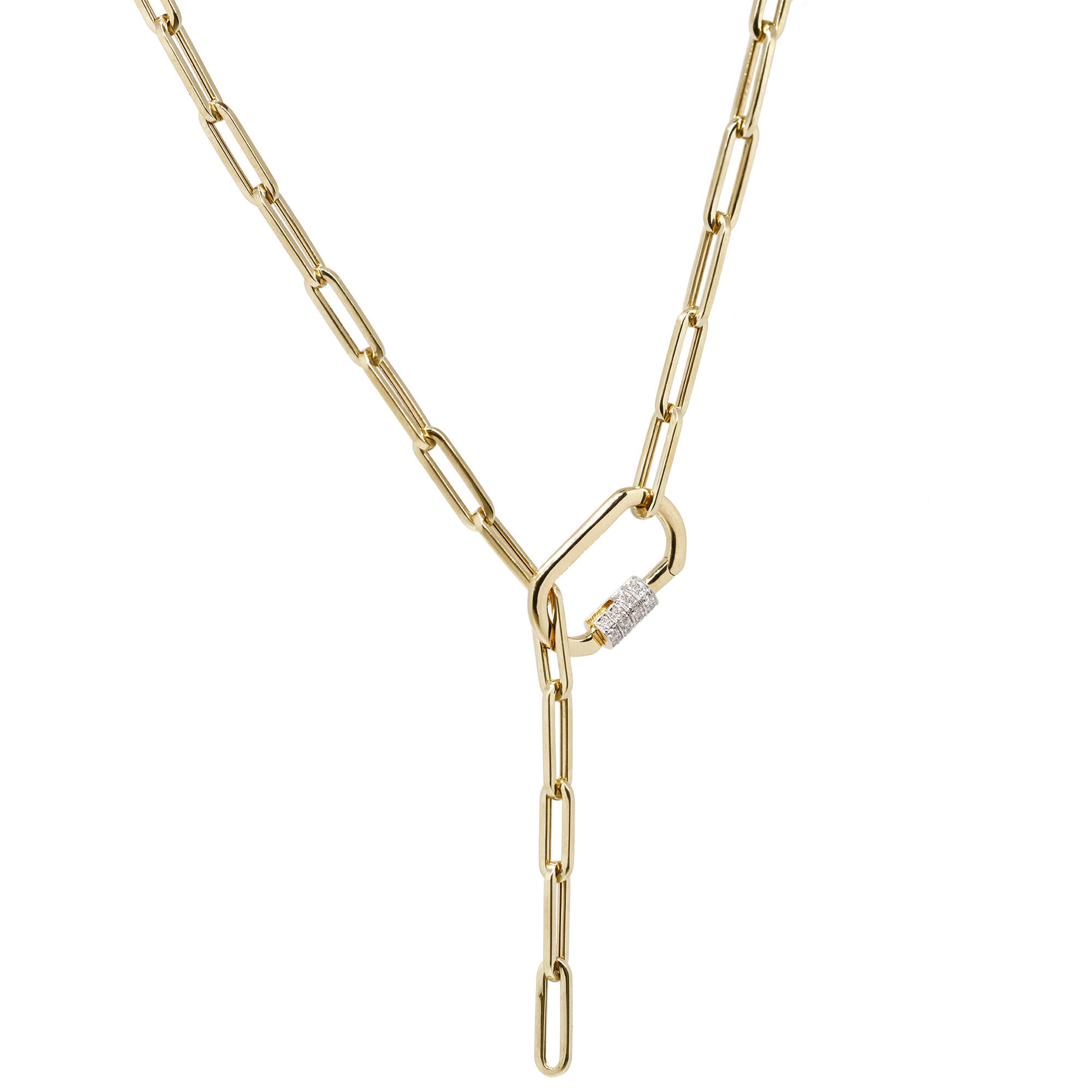 0.23ct Diamond Paper Clip Link Necklace - Baribault Jewelers