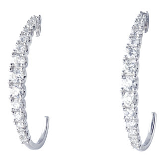 Open Hoop Diamond Earrings