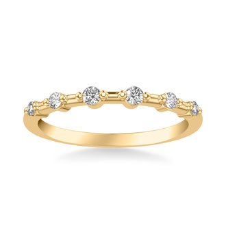 Diamond Station Wedding Band