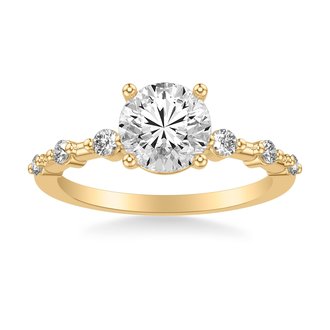 Diamond Station Accent Engagement Ring