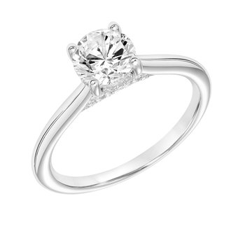 Hidden Halo Diamond Engagement Ring