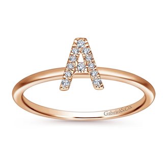 Diamond Uppercase Initial Ring
