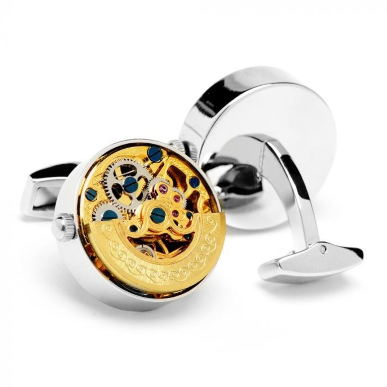 Luxury Watch Cufflinks In Black Enamel And Gold– Benson & Clegg