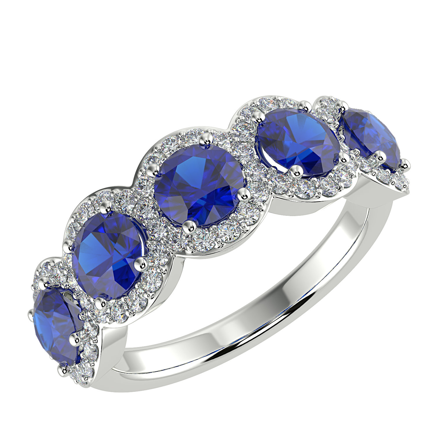 Elegant Hexagon Cut Sapphire Ring White Gold Vintage Unique Blue Sapph –  PENFINE