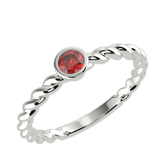 Round Ruby Solitaire Ring