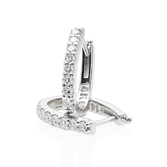 Diamond Oval  Hoop Earrings