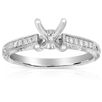 Diamond Milgrain Engagement Ring