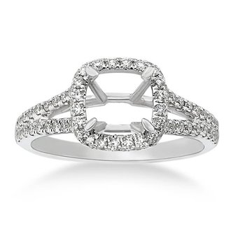 Diamond Cushion Halo Engagement Ring