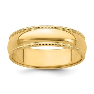 Milgrain Gold Wedding Band