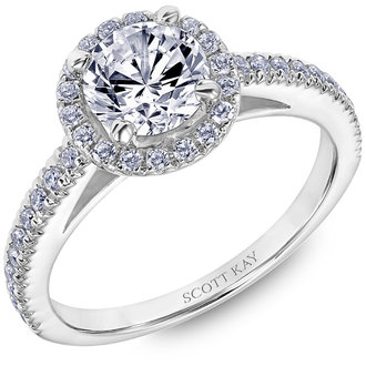 Round Diamond Halo Engagement Ring