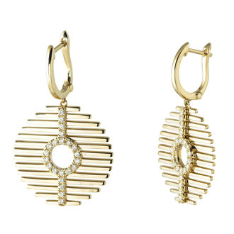 Round Diamond Dangle Earrings