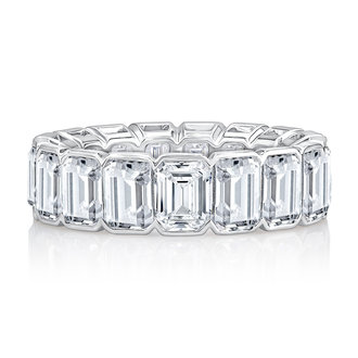 Emerald Cut Bezel Set Diamond Eternity Band