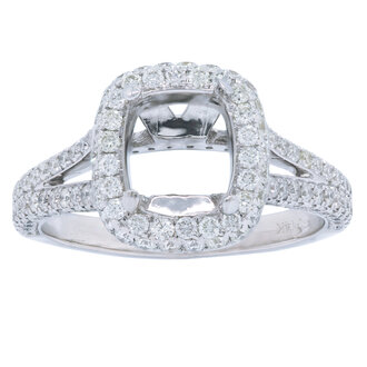 14K Gold Diamond Halo Engagement Ring