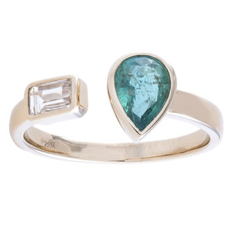 Emerald & White Topaz Ring