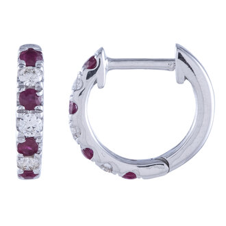 Ruby & Diamond Hoop Earrings