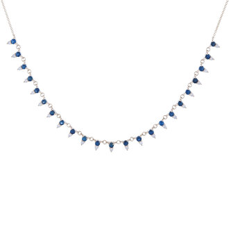 Sapphire & Diamond Fashion Necklace