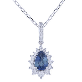 Teardrop Sapphire & Diamond Necklace